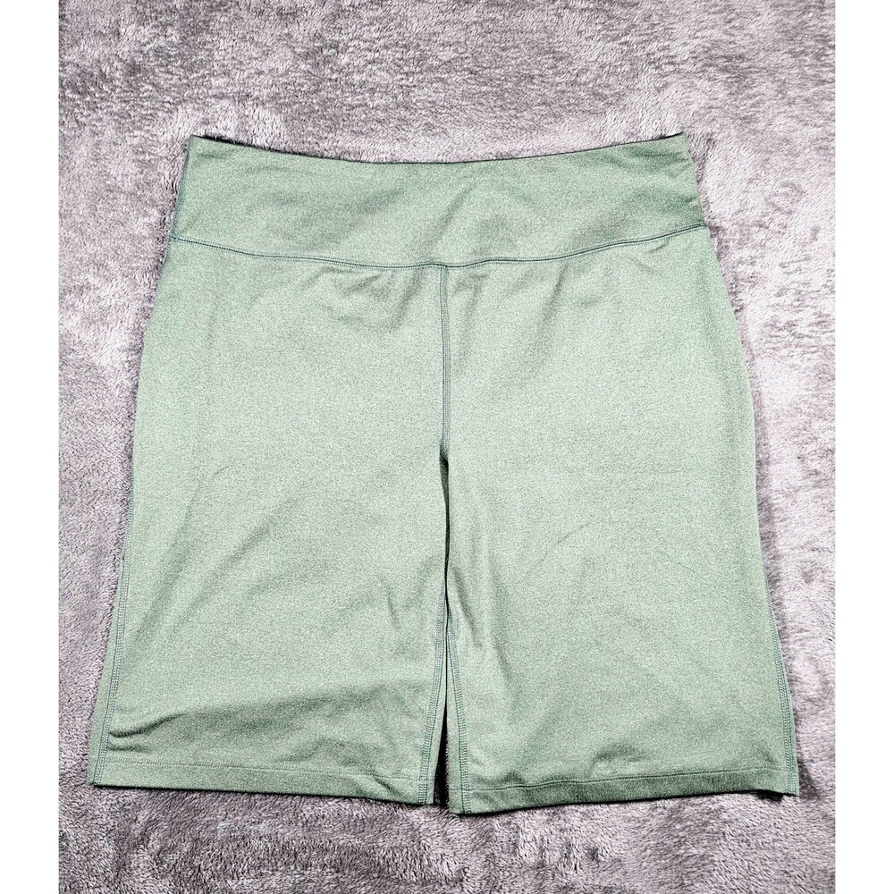 Lands' End Women's Active Bike Shorts Sage Green L/T 14-16 High Rise